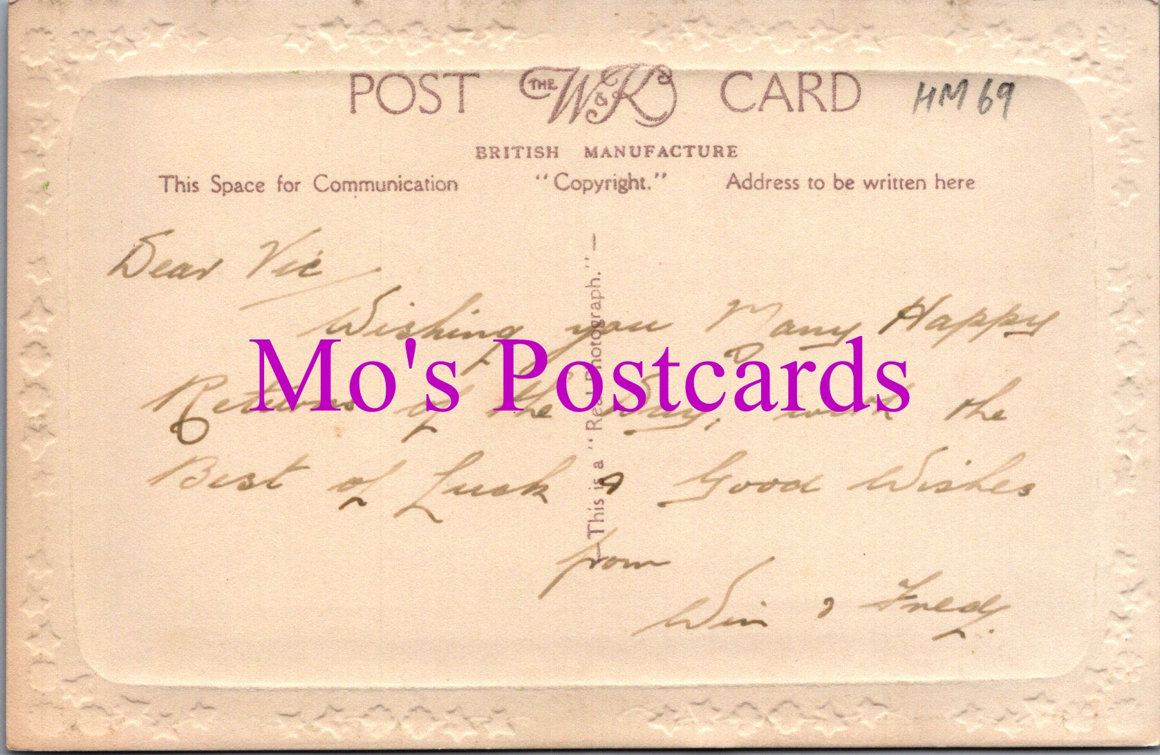 Greetings Postcard - To Wish You Birthday Joy Dear Brother HM69