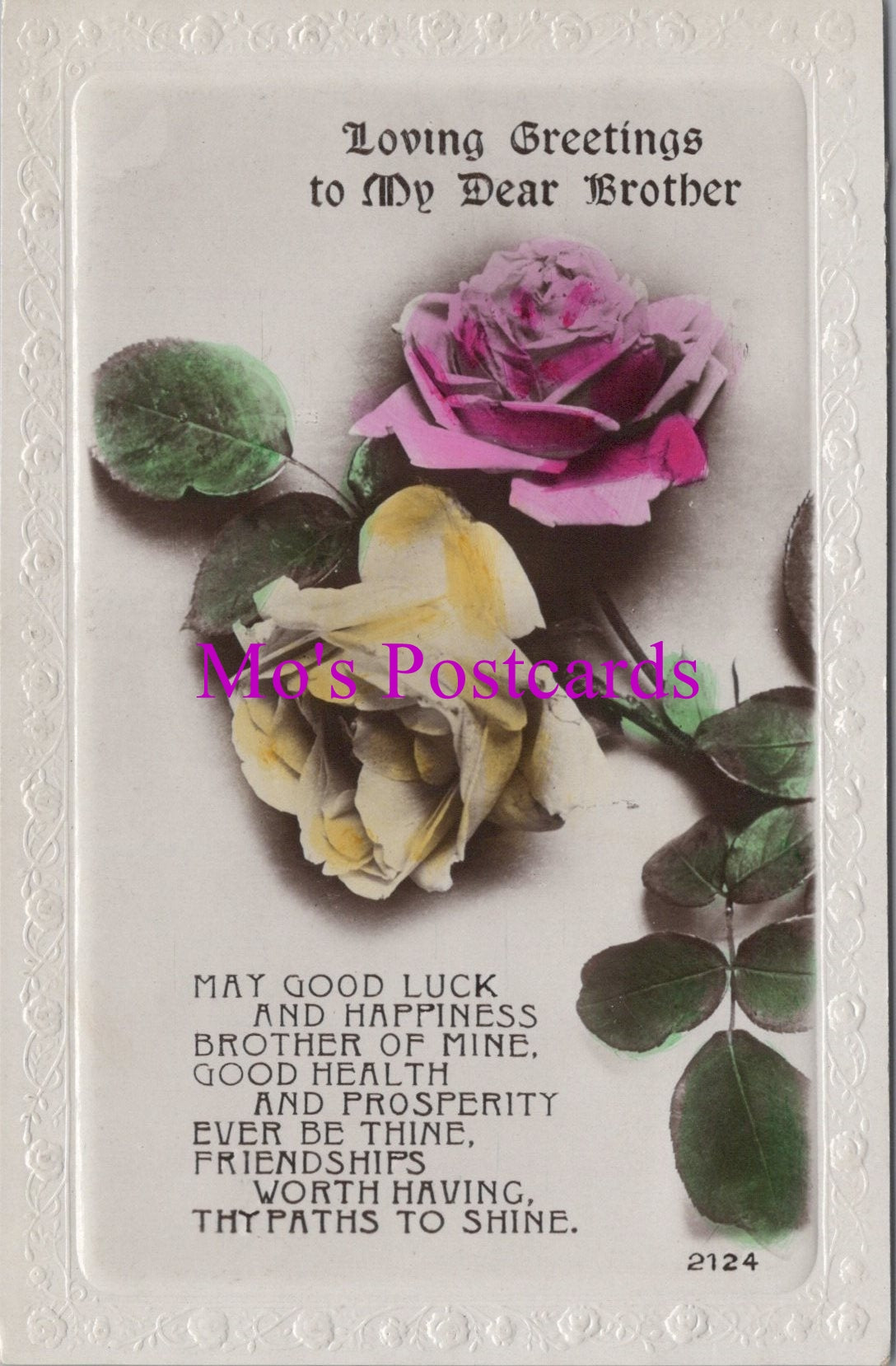 Greetings Postcard - Loving Greetings To My Dear Brother HM70