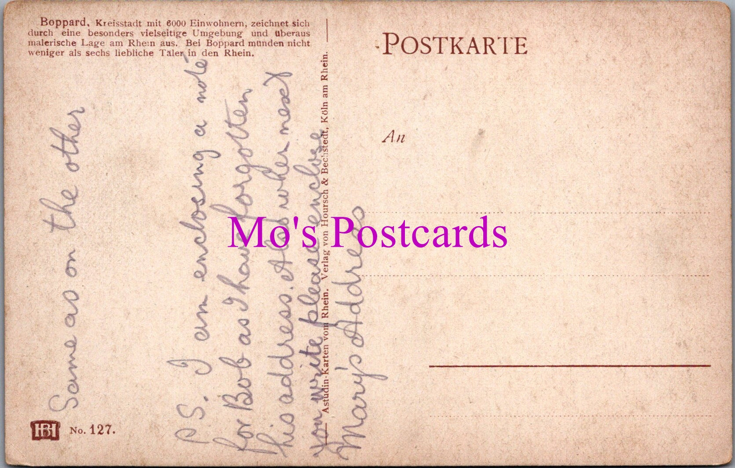 Germany Postcard - Boppard, Rhineland-Palatinate SW15183
