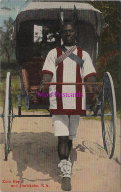 South Africa Postcard - Zulu Boy and Jinricksha   DZ279
