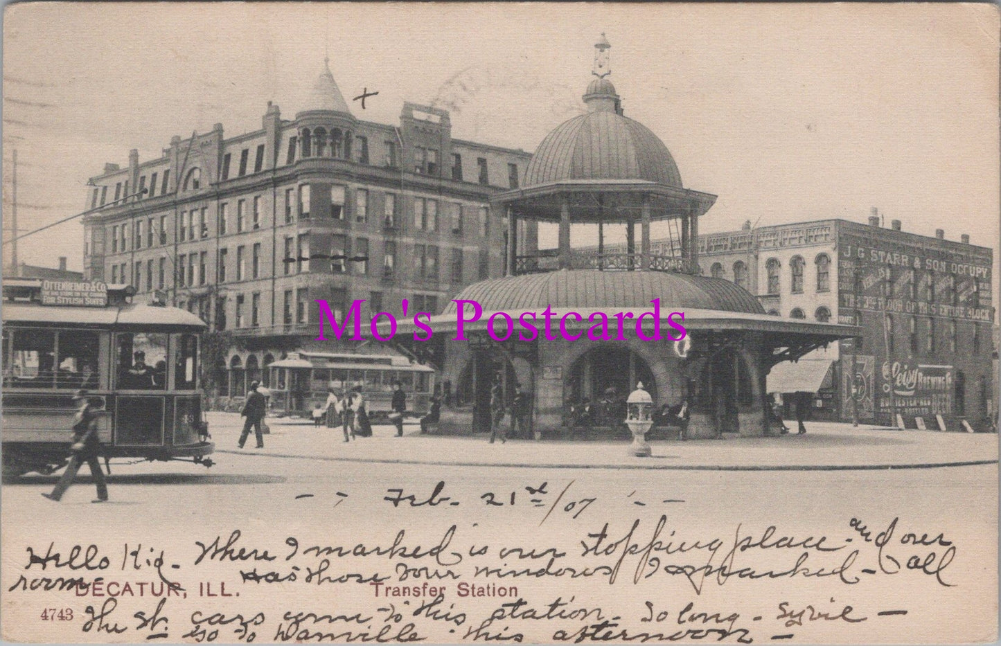 America Postcard - Decatur, Illinois, Transfer Station  DZ300