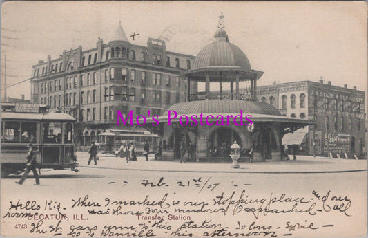 America Postcard - Decatur, Illinois, Transfer Station  DZ300