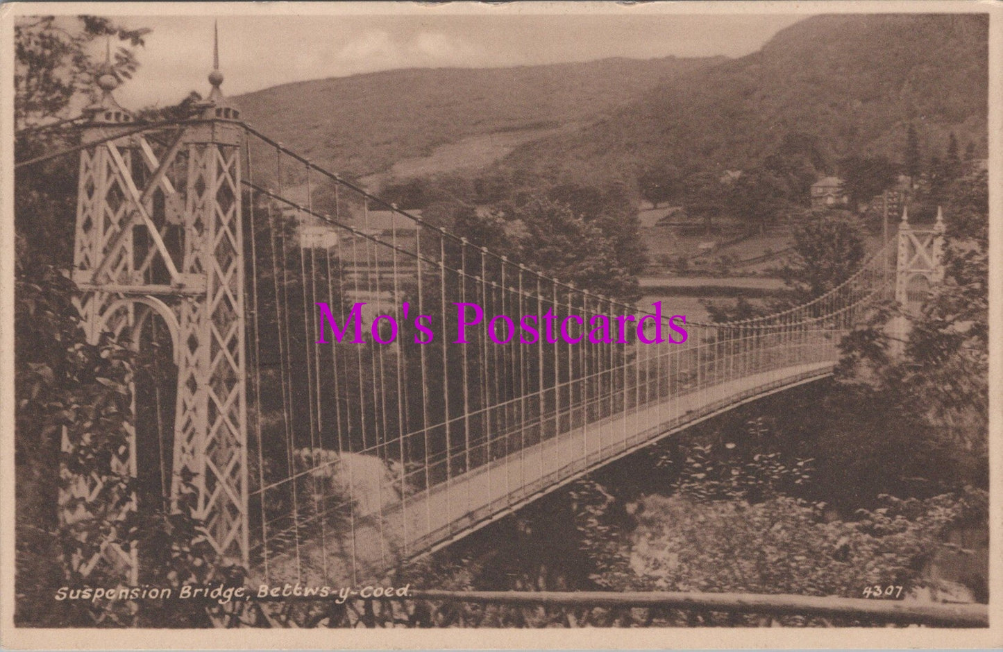 Wales Postcard - Suspension Bridge, Bettws-y-Coed   SW14414