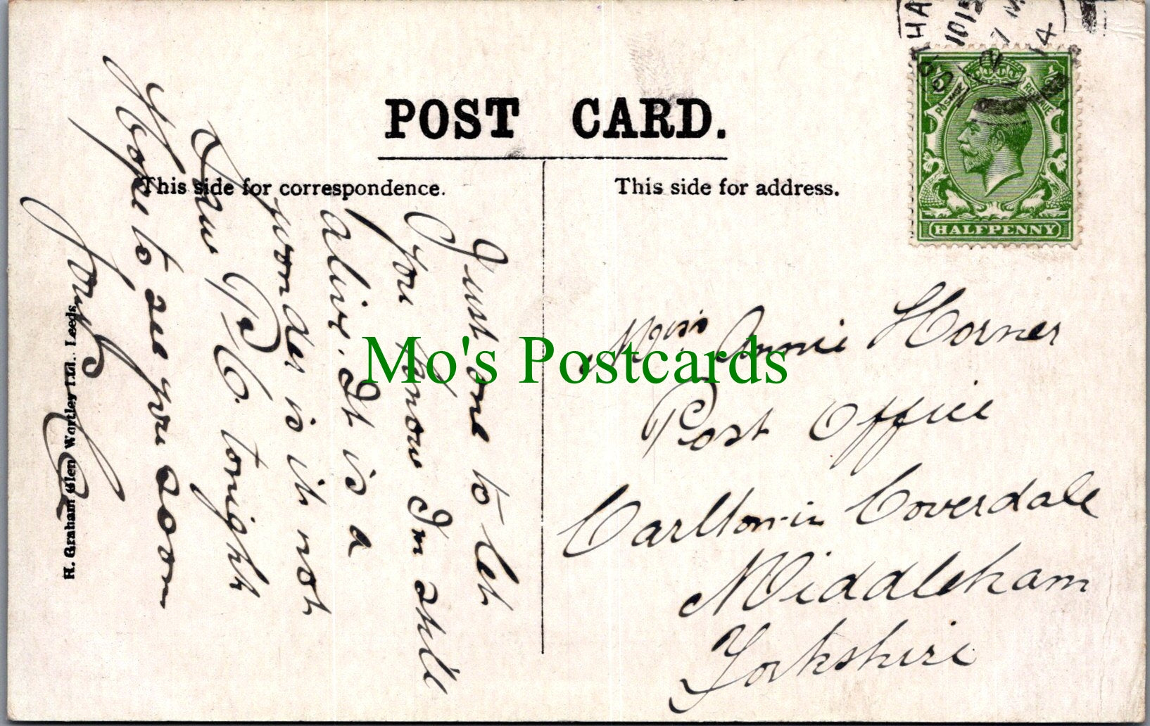Comic Postcard - No Place Like Lodgings Bill of Fare  SW13752