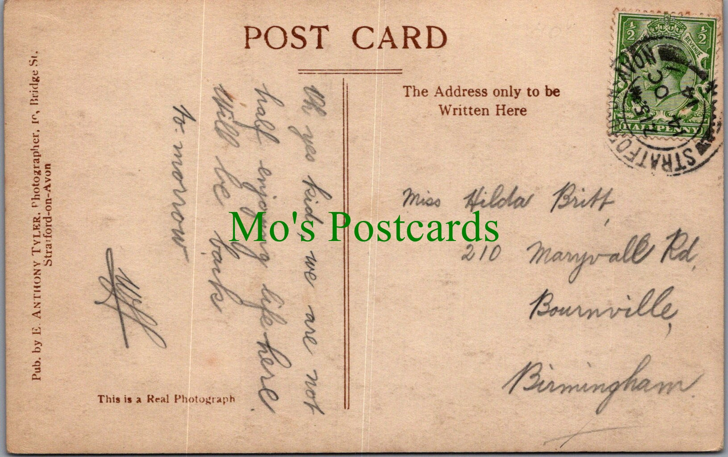 Warwickshire Postcard - Stratford-On-Avon, Miss Marie Corelli's Home SW13807