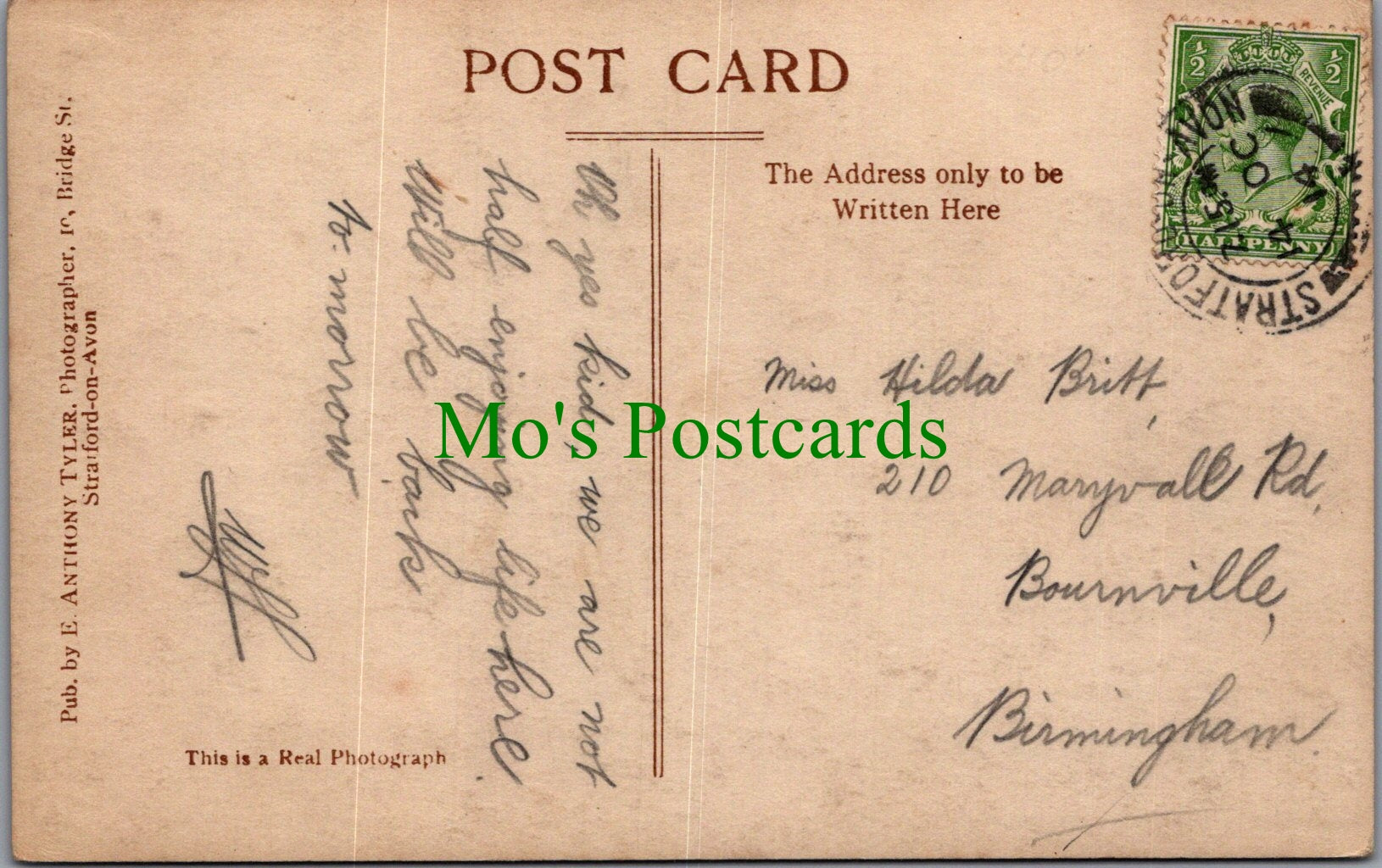 Warwickshire Postcard - Stratford-On-Avon, Miss Marie Corelli's Home SW13807