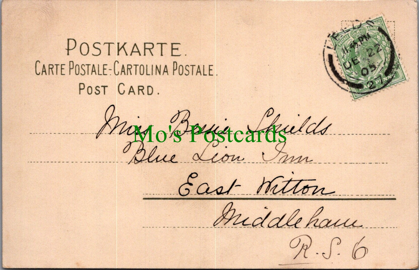 Greetings Postcard - A Happy Christmas. Yellow Rose SW13809