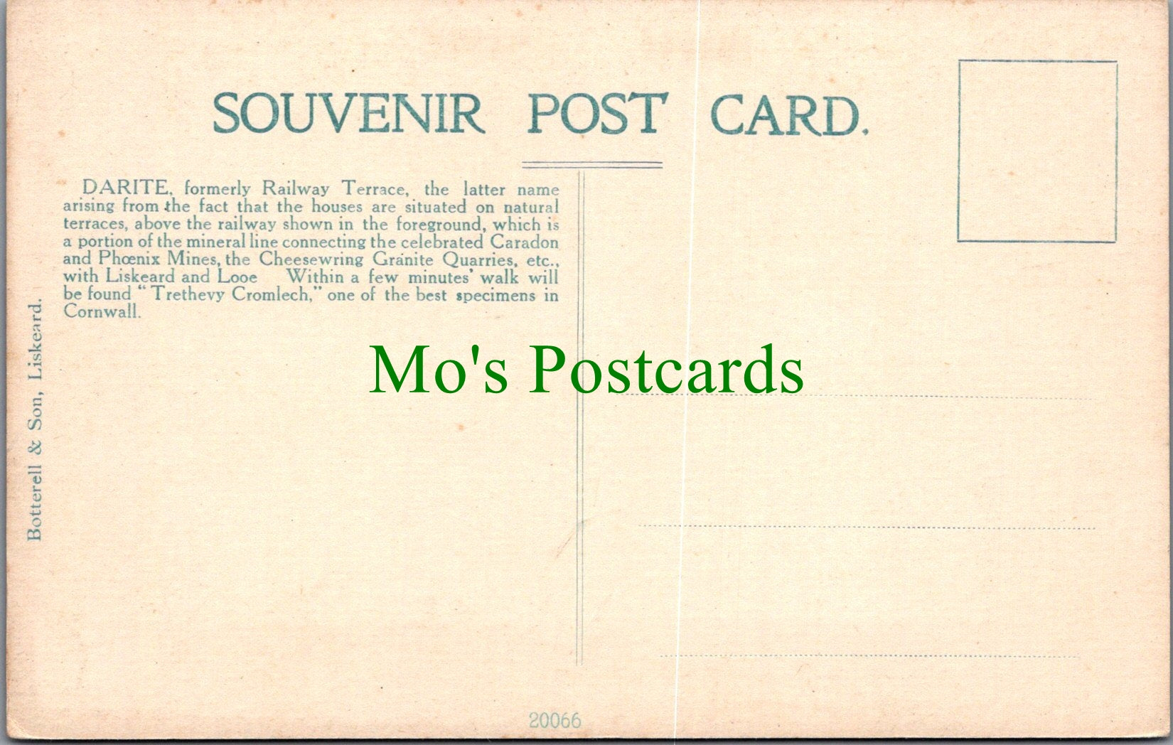 Cornwall Postcard - Darite Village, St Cleer SW13931