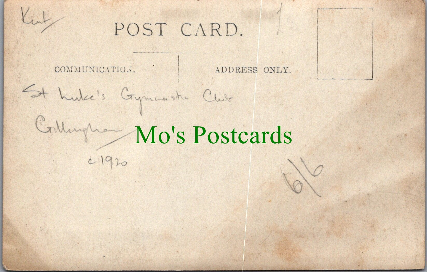 Kent Postcard - Gillingham, St Luke's Gymnastics Club c1920 -  SW13958