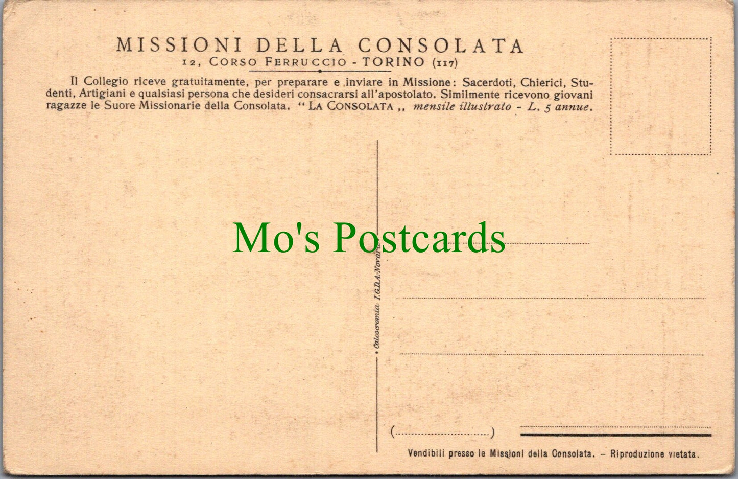 Africa Postcard - Nelle Missioni Della Consolata  SW14004