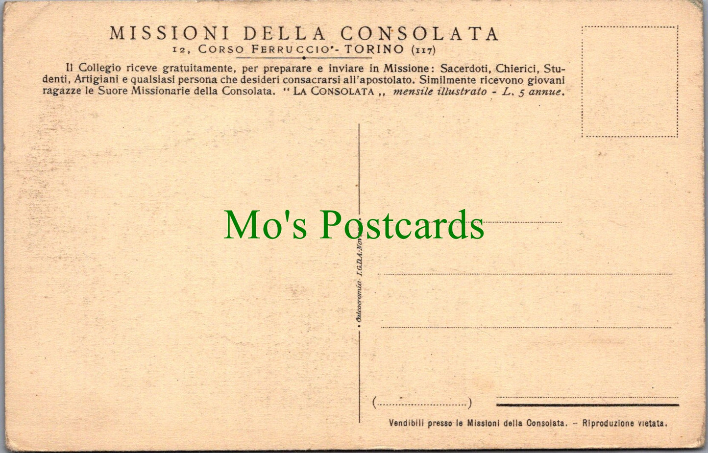 Africa Postcard - Nelle Missioni Della Consolata  SW14007