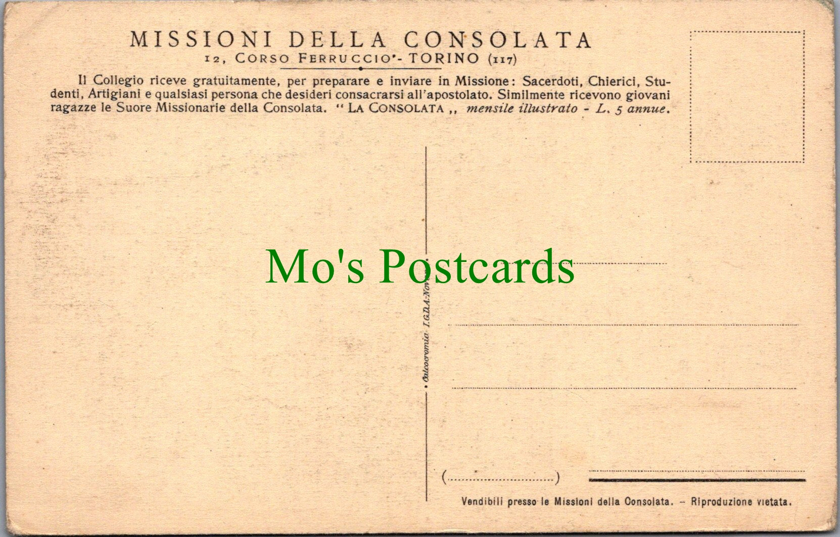 Africa Postcard - Nelle Missioni Della Consolata  SW14007