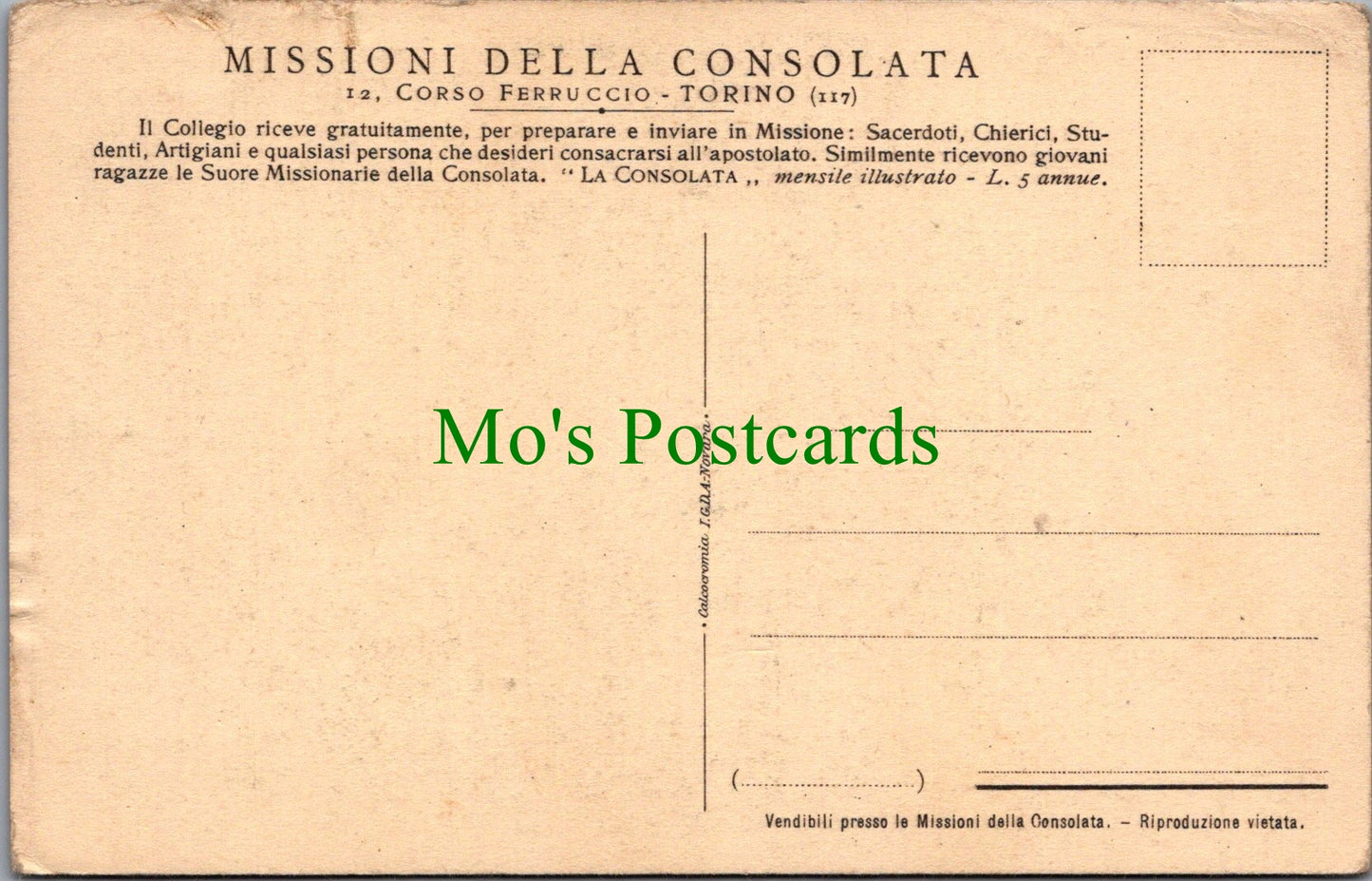 Africa Postcard - Nelle Missioni Della Consolata  SW14008