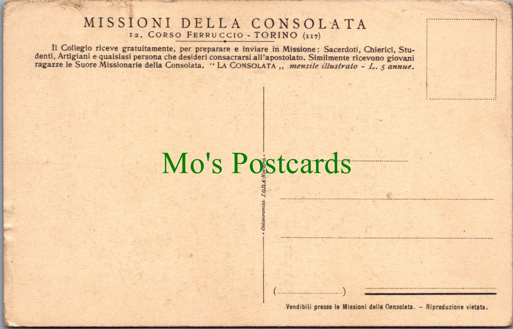 Africa Postcard - Nelle Missioni Della Consolata  SW14008