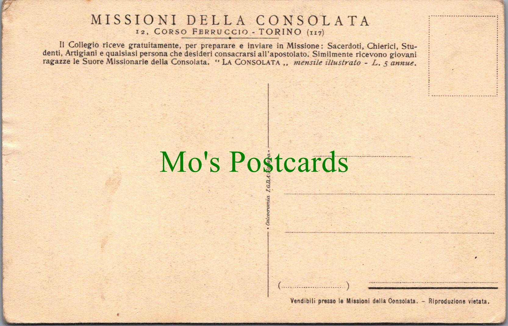 Africa Postcard - Nelle Missioni Della Consolata  SW14010