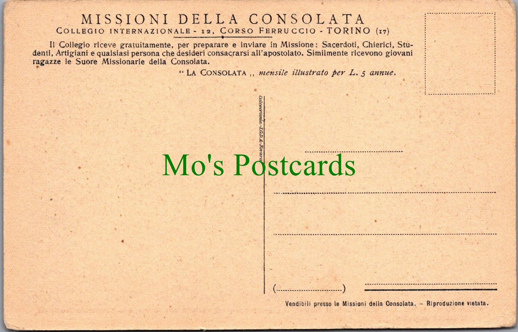 Africa Postcard - Nelle Missioni Della Consolata  SW14011