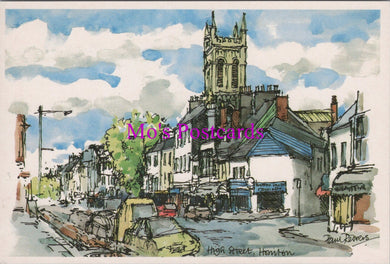 Devon Postcard - Honiton High Street, Artist Paul Redvers  SW15506