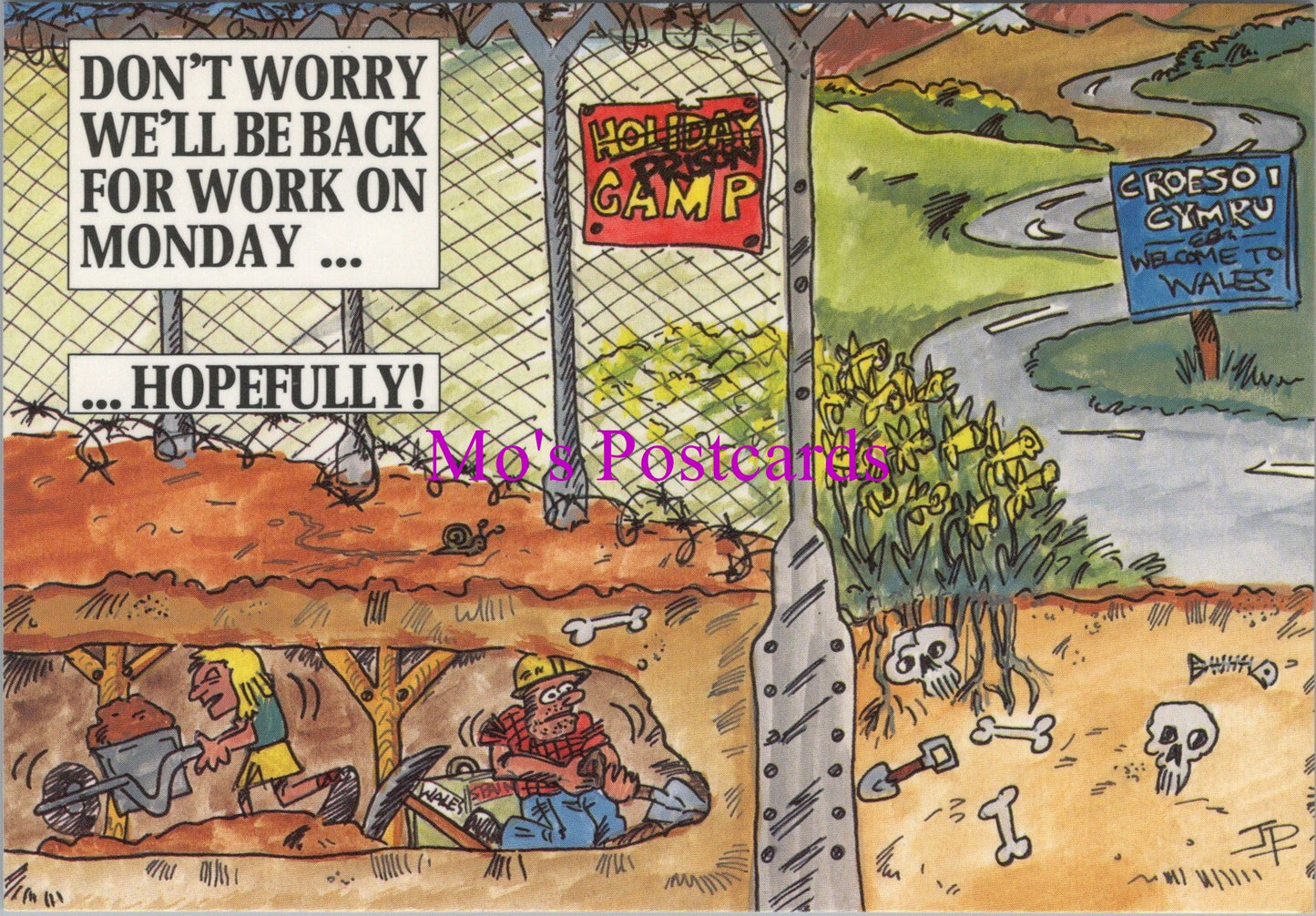 Comic Postcard - Mining / Holiday Camp / Wales / Welsh Prison Camp  SW15515