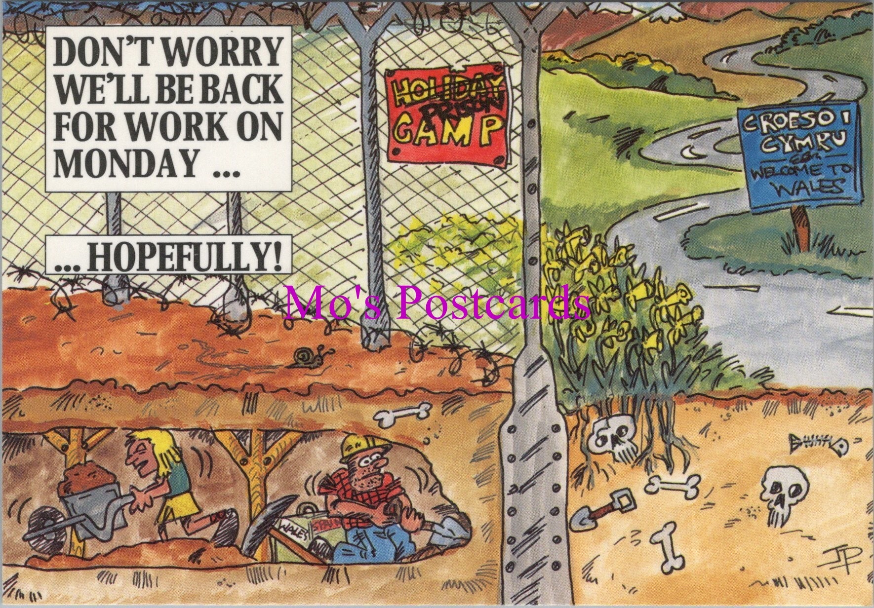 Comic Postcard - Mining / Holiday Camp / Wales / Welsh Prison Camp  SW15515