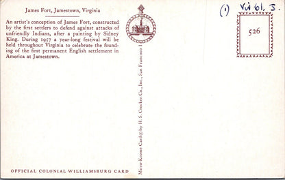 America Postcard - James Fort, Jamestown, Virginia   SW16551