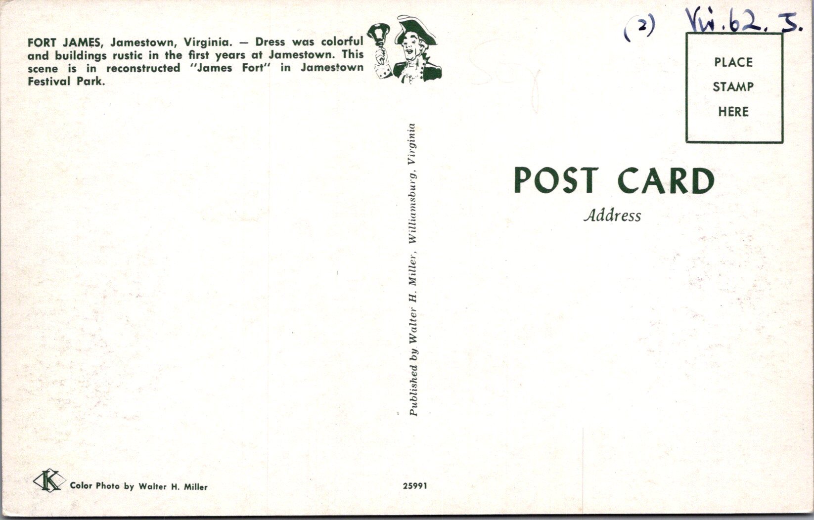 America Postcard - Fort James, Jamestown, Virginia   SW16552