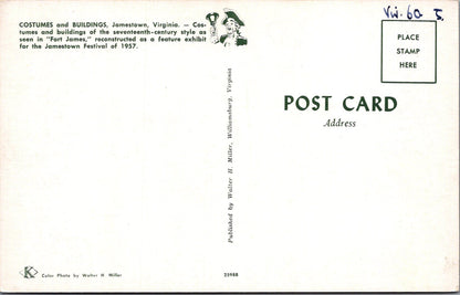 America Postcard - Costumes and Buildings, Jamestown, Virginia  SW16560