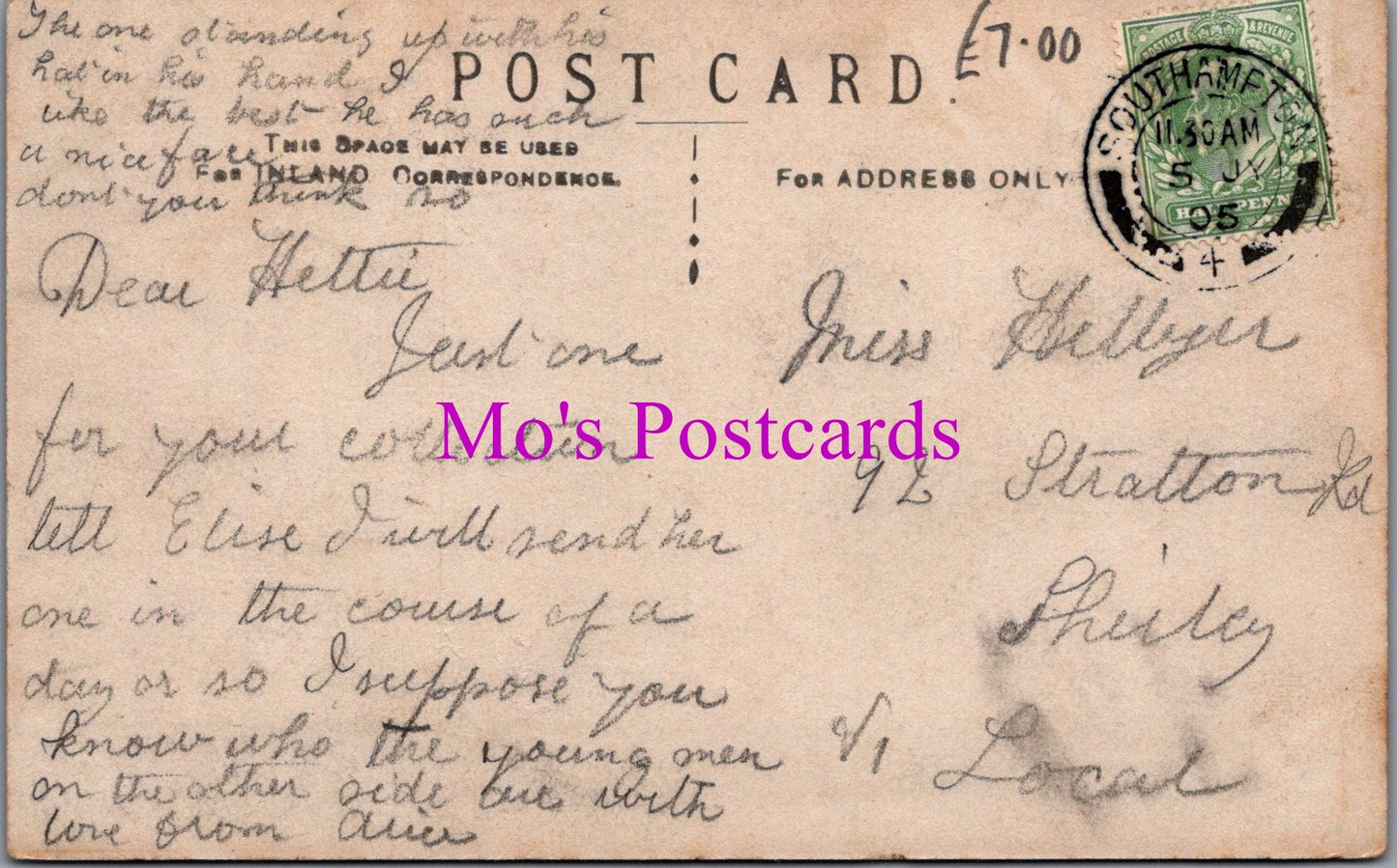 Hampshire Postcard - Group of Southampton Men and a Hut SW14676
