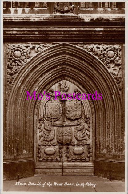 Somerset Postcard - Bath Abbey, Detail of The West Door SW14517