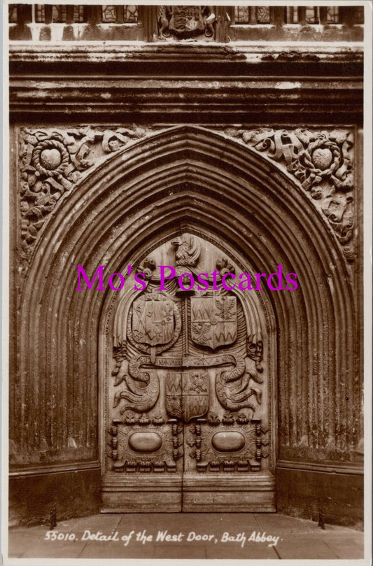 Somerset Postcard - Bath Abbey, Detail of The West Door SW14517