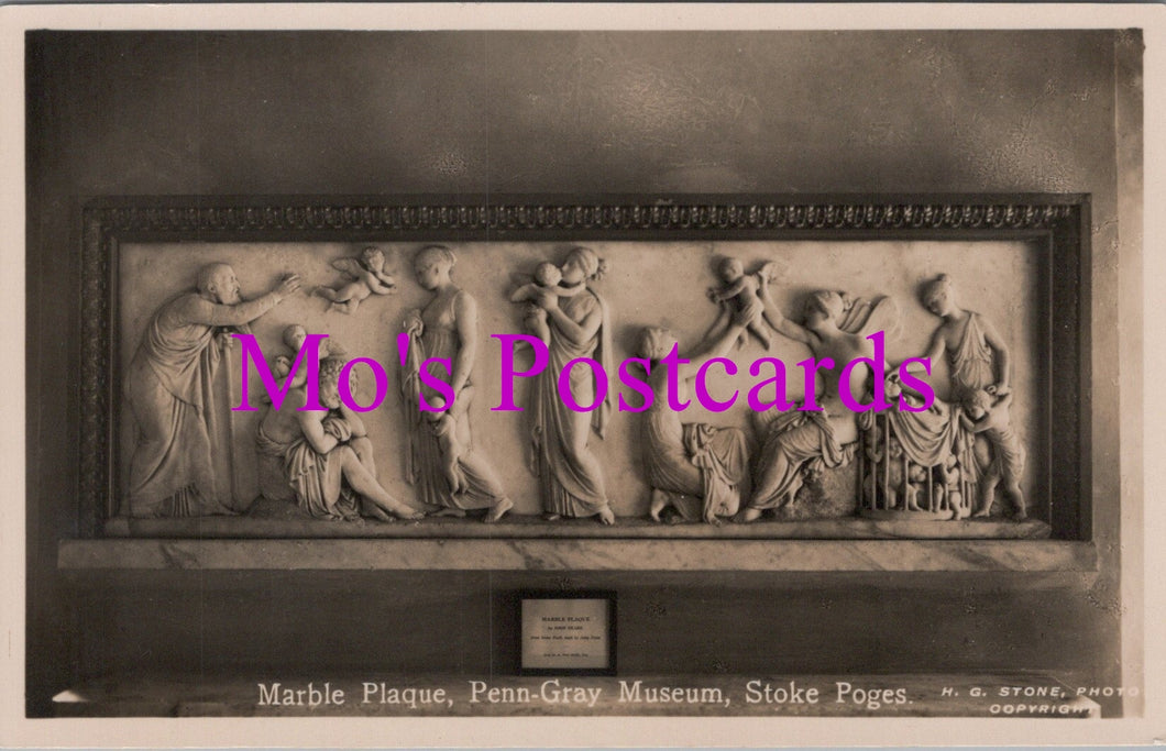 Buckinghamshire Postcard - Marble Plaque, Penn-Gray Museum, Stoke Poges  SW14540