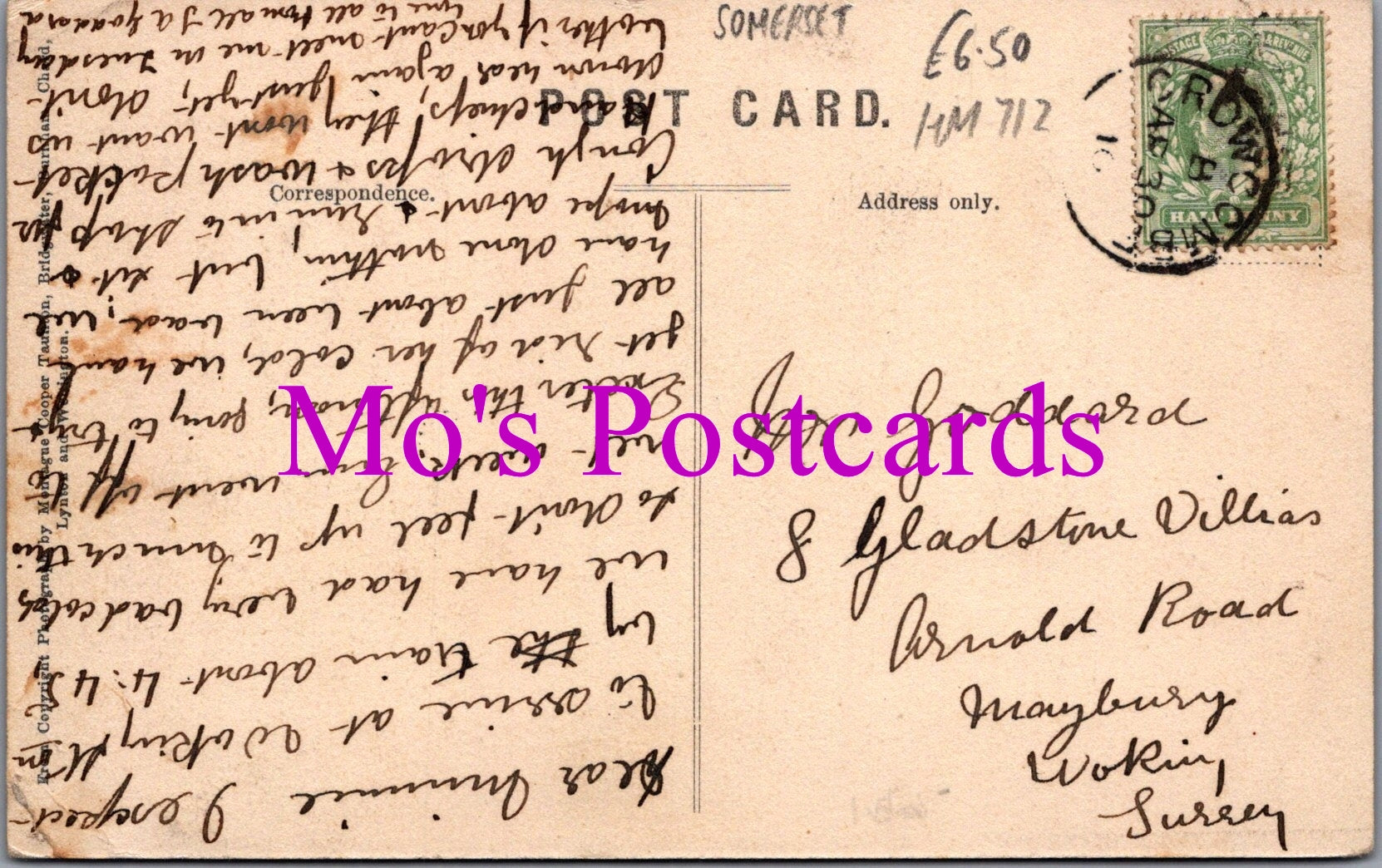 Somerset Postcard - Crowcombe Village      HM712