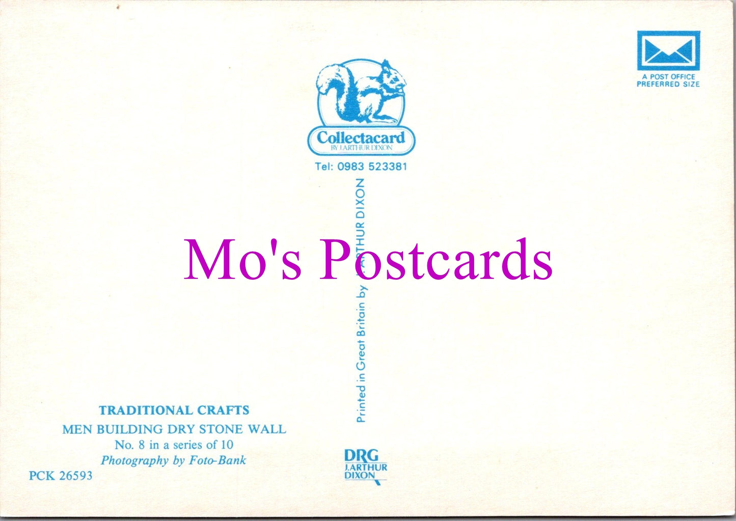 Occupations Postcard - Men Building Dry Stone Wall, Traditional Crafts  SW15265
