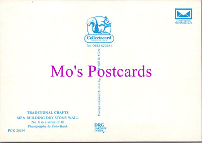 Occupations Postcard - Men Building Dry Stone Wall, Traditional Crafts  SW15265