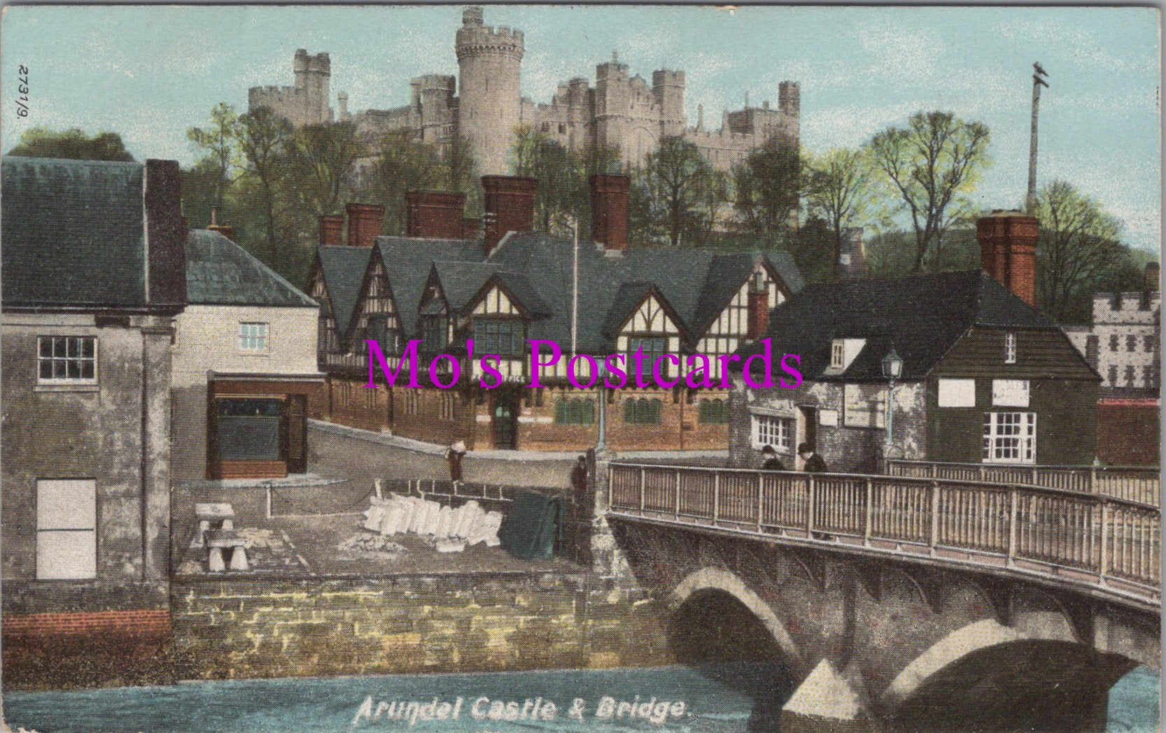 Sussex Postcard - Arundel Castle and Bridge   DZ186