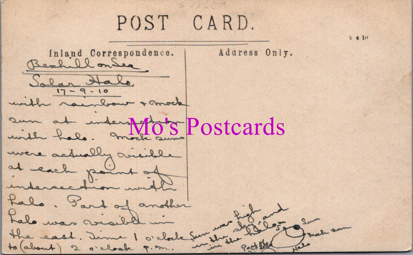 Sussex Postcard - Weather, Part of Solar Hale, Bexhill On Sea   DZ192