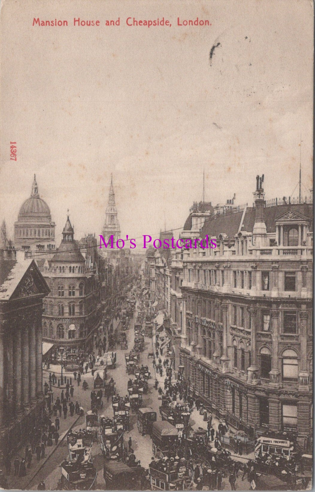London Postcard - Mansion House and Cheapside   SW16689
