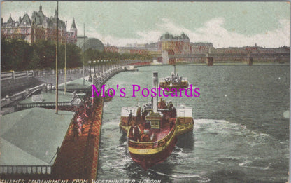 London Postcard - Thames Embankment From Westminster SW16700