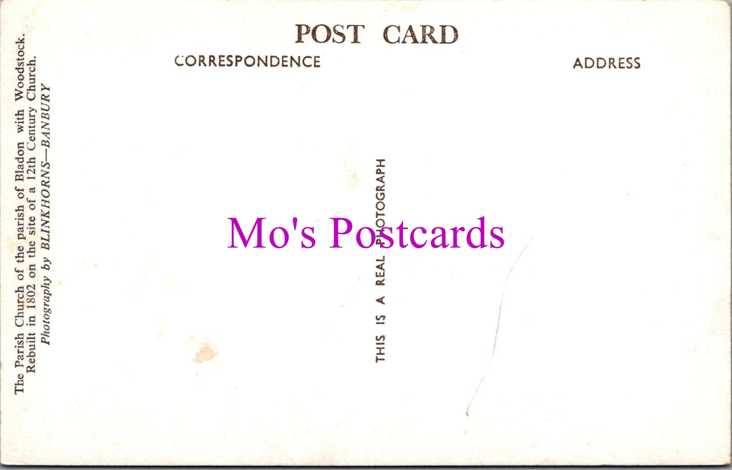 Oxfordshire Postcard - Bladon, St Martin's Church   SW16164