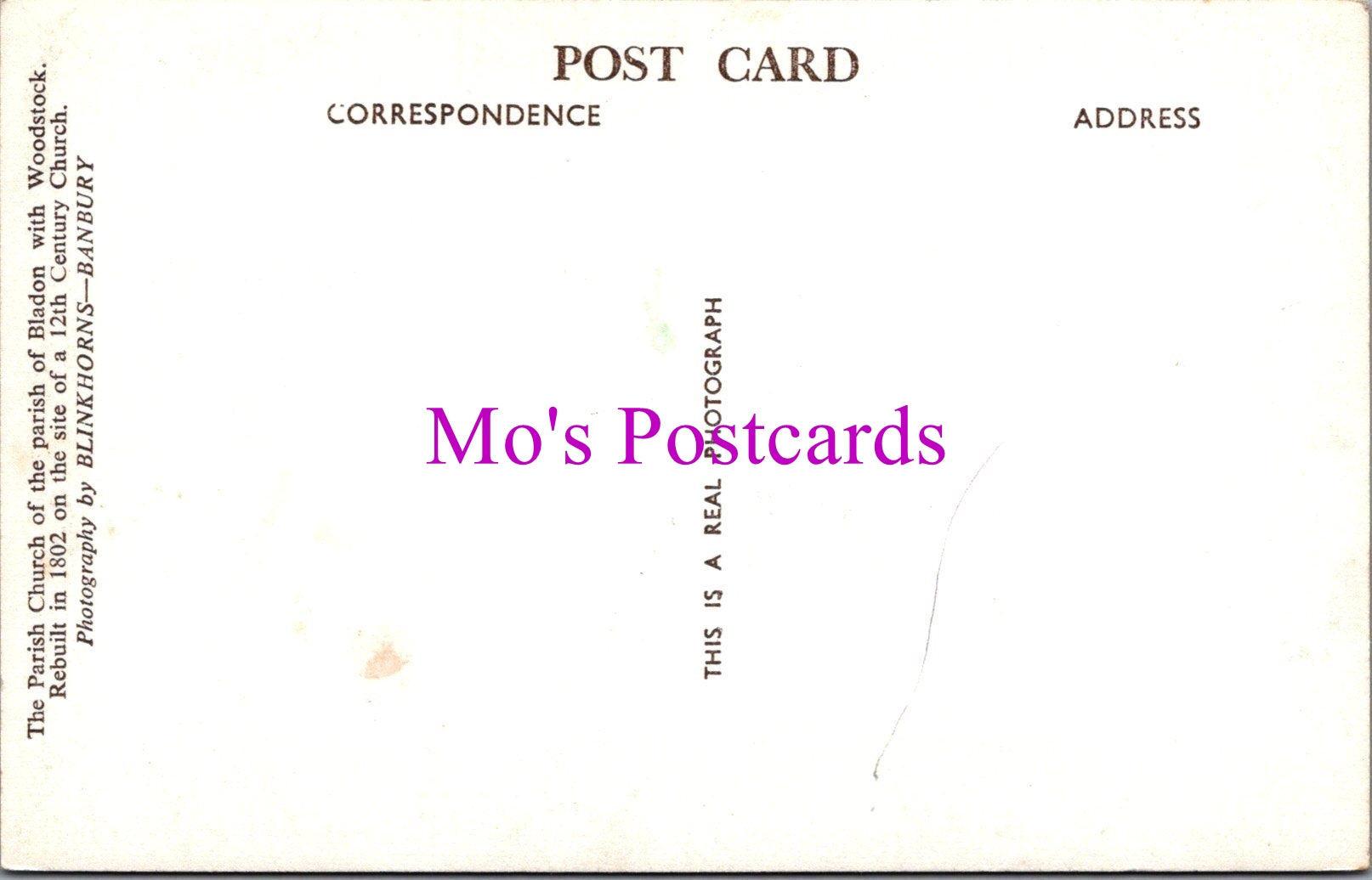 Oxfordshire Postcard - Bladon, St Martin's Church   SW16164