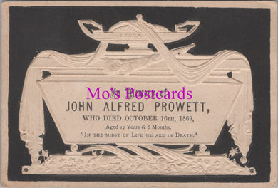 Memorial Card - Memory of John Alfred Prowett. Died 1869 - SW16235
