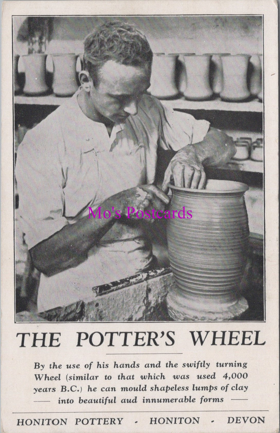 Devon Postcard - The Potter's Wheel, Honiton Pottery SW15610