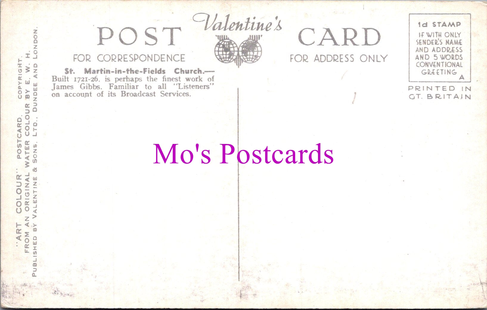 London Postcard - St Martin-In-The-Fields   SW14870