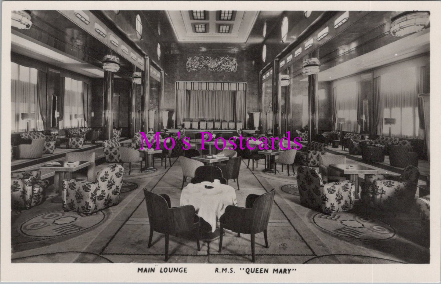 Shipping Postcard - R.M.S."Queen Mary", Main Lounge  SW14901