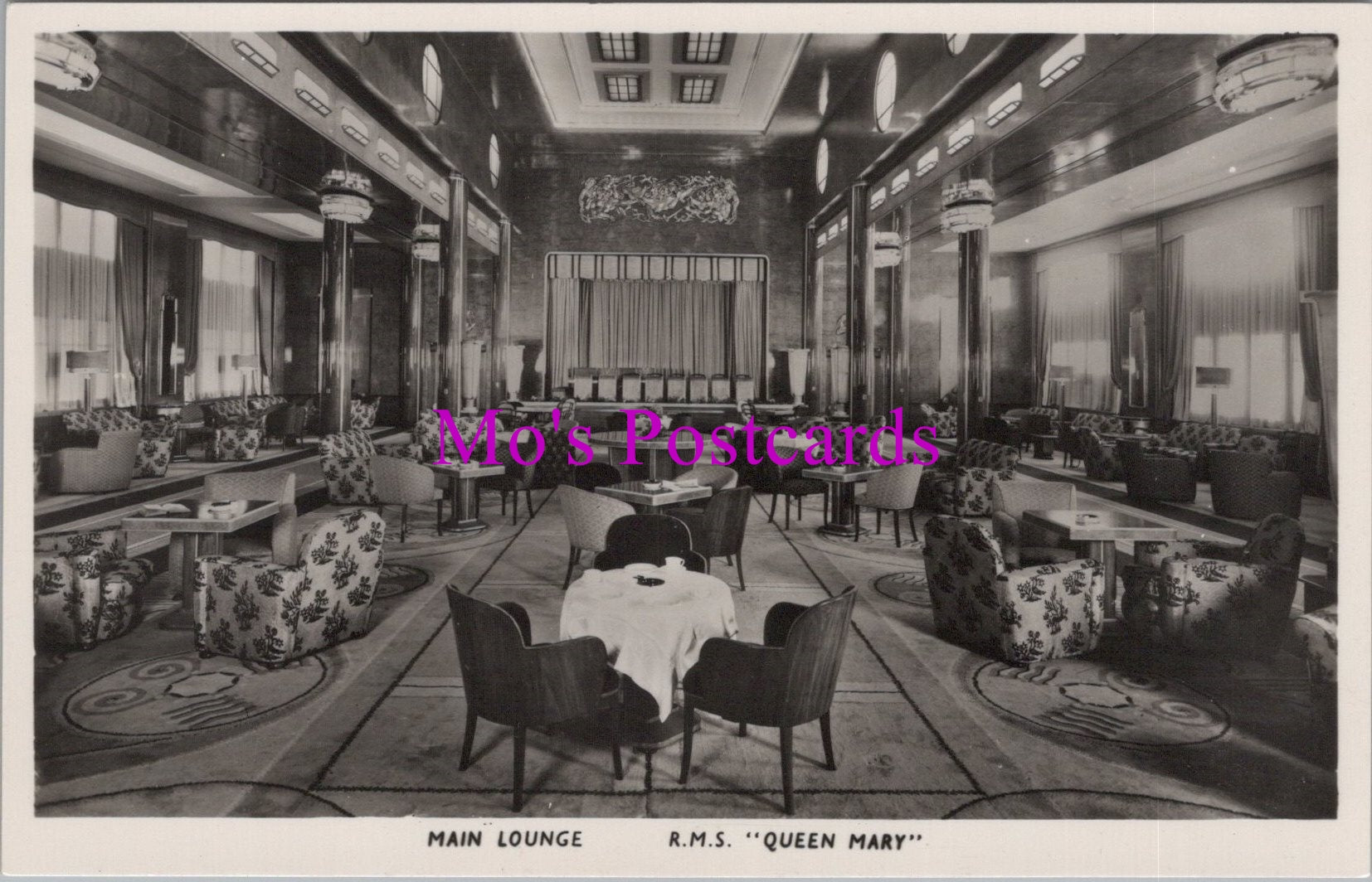 Shipping Postcard - R.M.S."Queen Mary", Main Lounge  SW14901