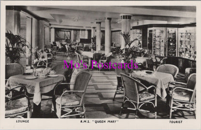 Shipping Postcard - R.M.S."Queen Mary" Ocean Liner. Tourist Lounge  SW14937