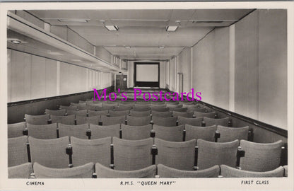 Shipping Postcard - R.M.S."Queen Mary" Ocean Liner. First Class Cinema SW14940