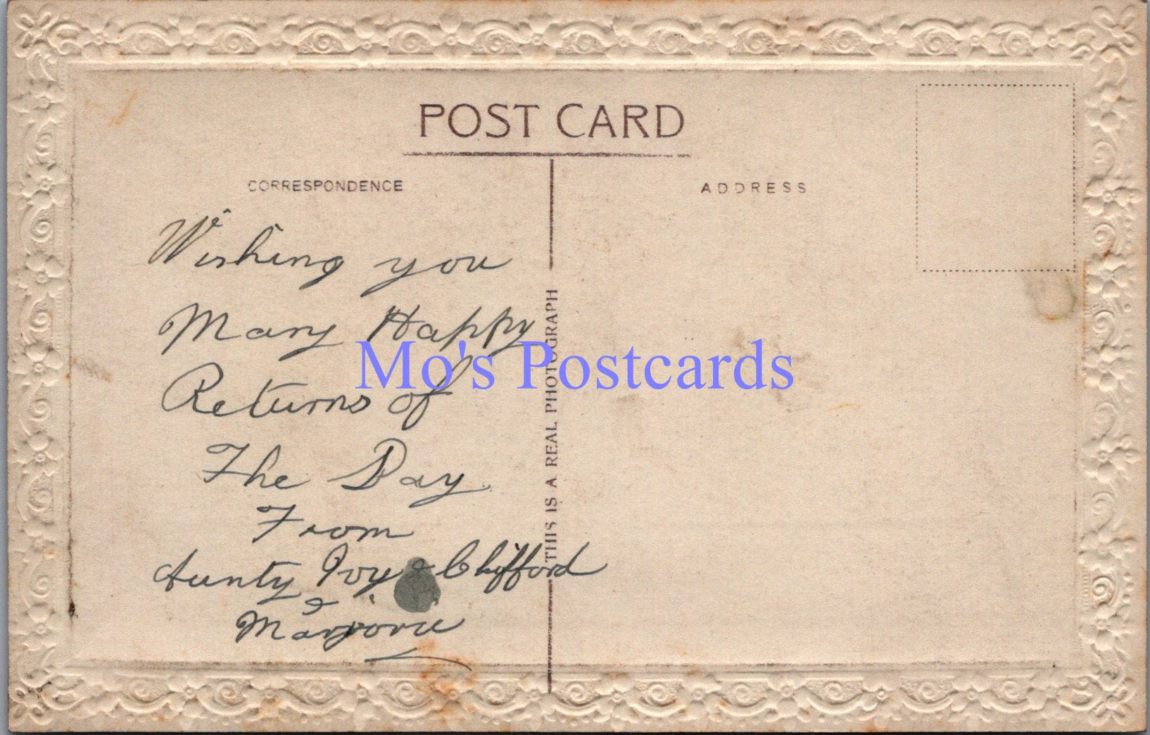 Greetings Postcard - Birthday, Many Happy Returns   DZ82