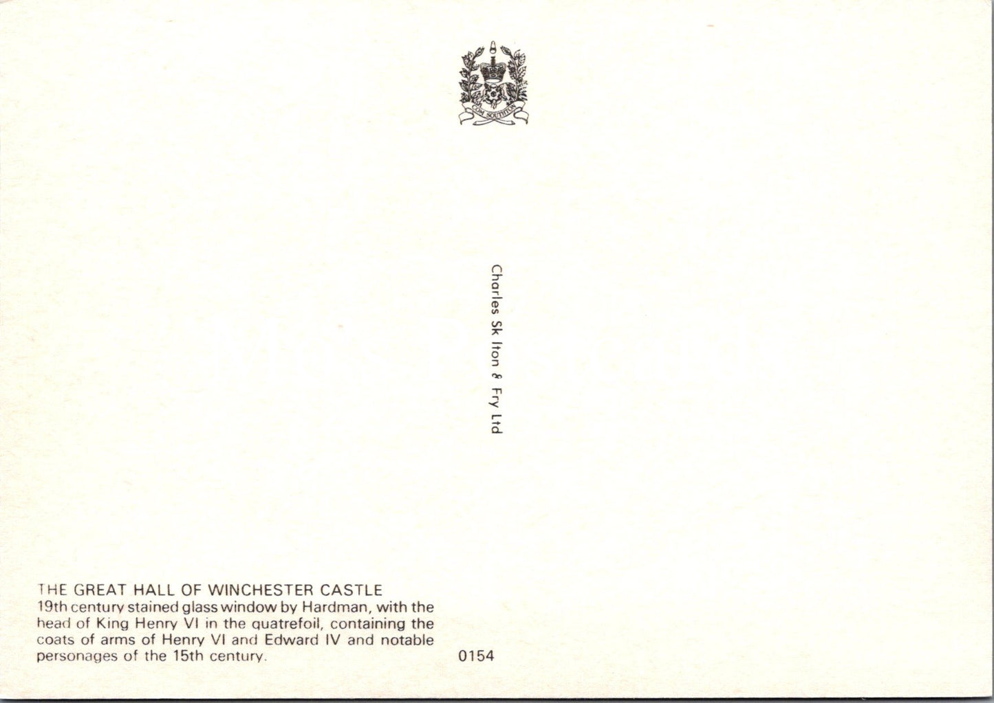 Hampshire Postcard - Winchester Castle, The Great Hall  SW16587