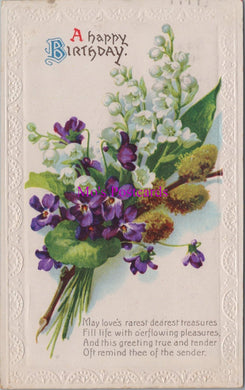 Greetings Postcard - A Happy Birthday, Flowers SW15810