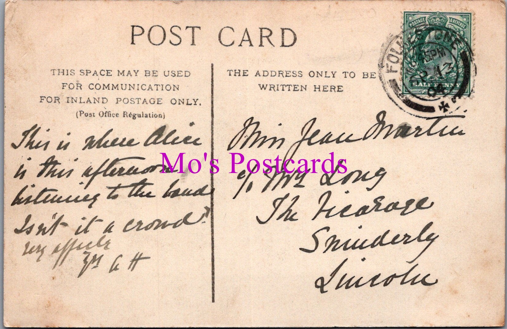 Kent Postcard - Folkestone, The Lea's Bandstand    SW15838